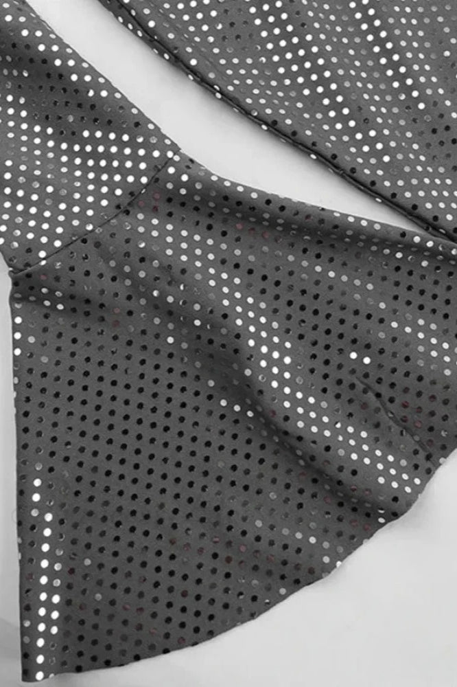 Sequin Long Sleeve Charming OffShoulder Maxi Dress