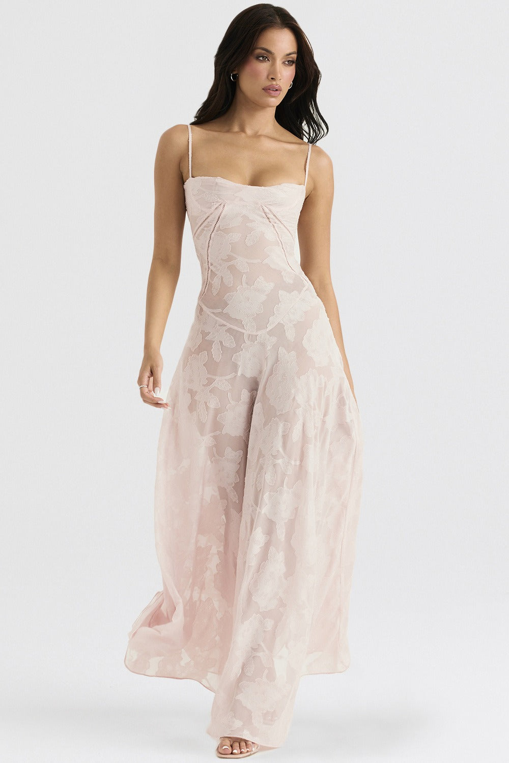 Lace TieStrap Romantic Maxi Dress