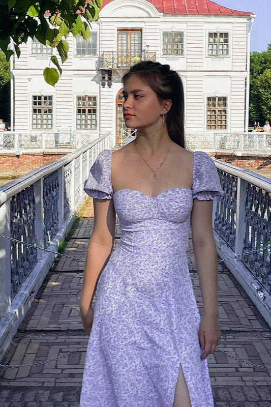 Chic Strapless Cowl Back Floral Dress