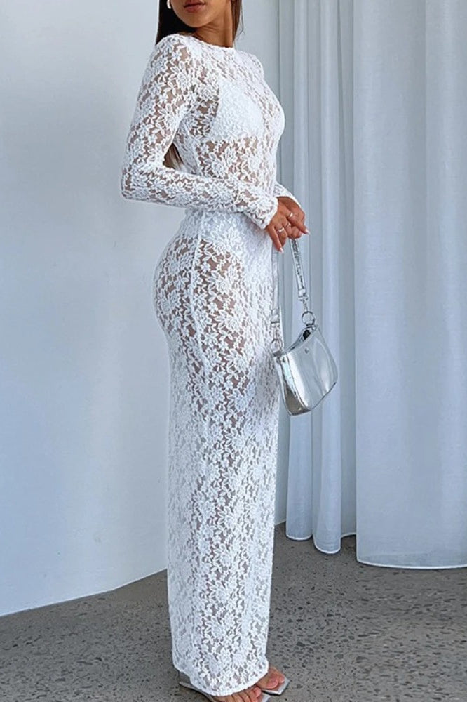 Seethrough Lace Maxi Dress
