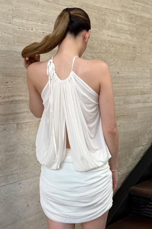 Sexy Halter Backless Bodycon V Neck Mini Dress