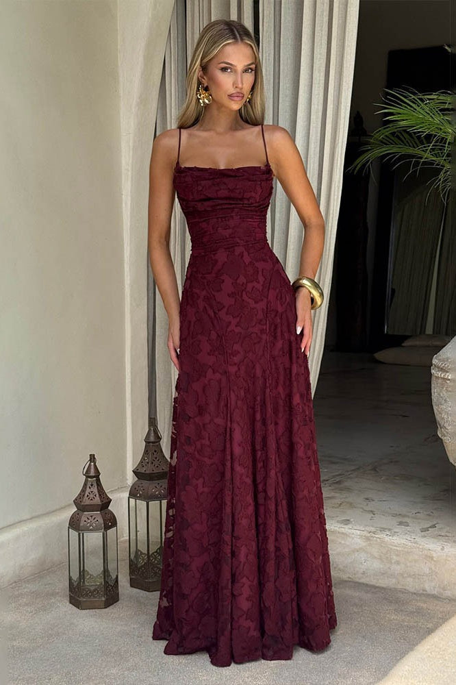 Sexy Backless Chiffon Maxi Dress