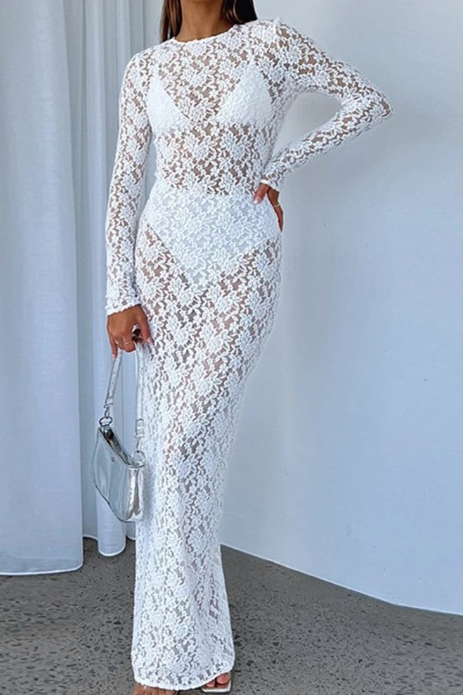 Seethrough Lace Maxi Dress
