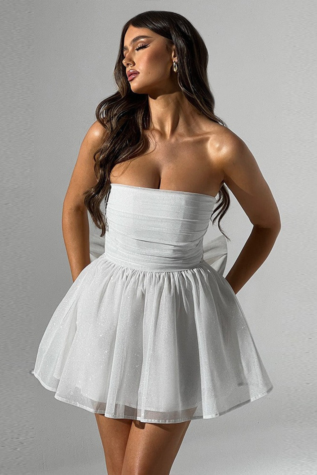 Chic Strapless Backless Mesh Graduation Party Dress