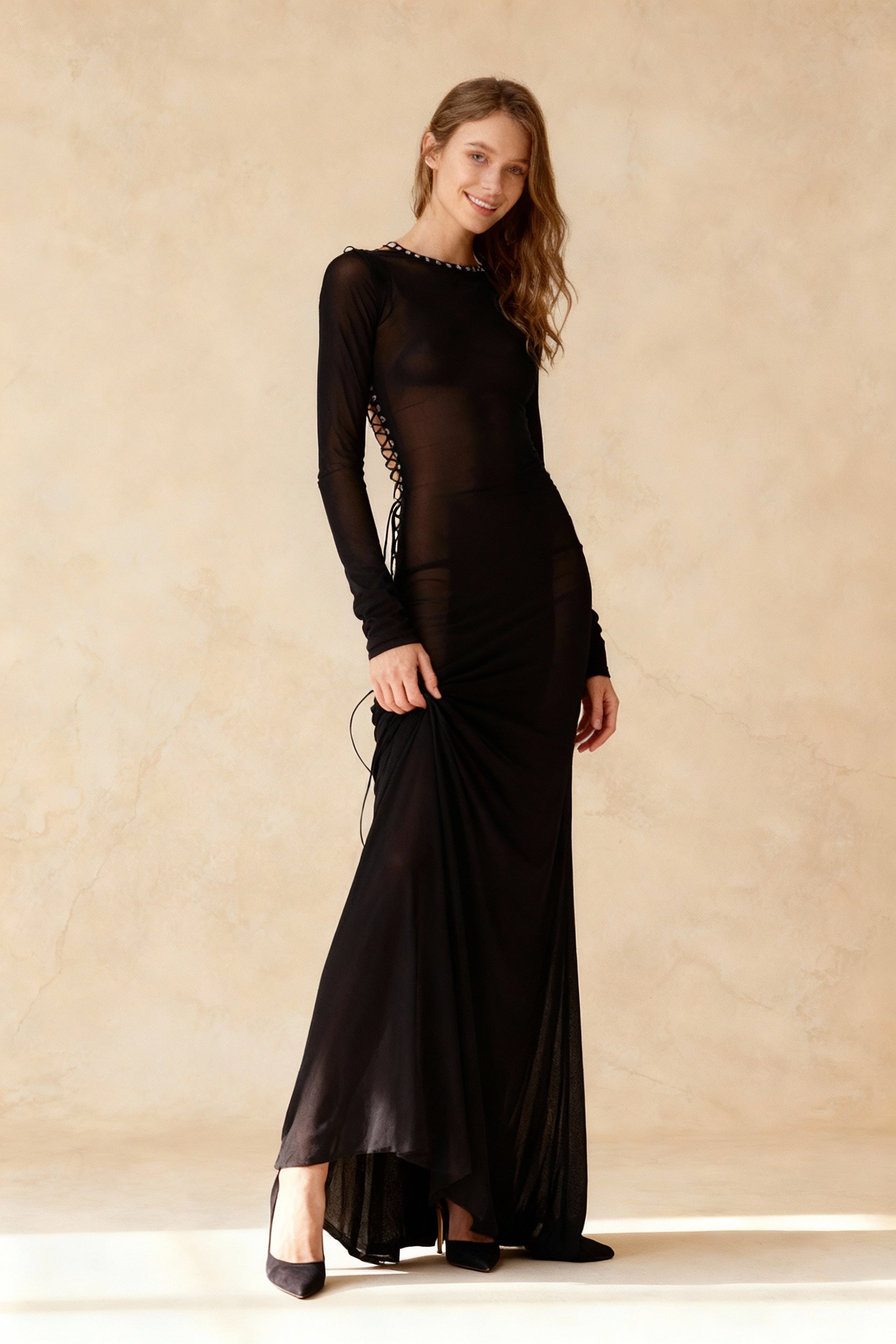 SeeThrough Bodycon Maxi Dress