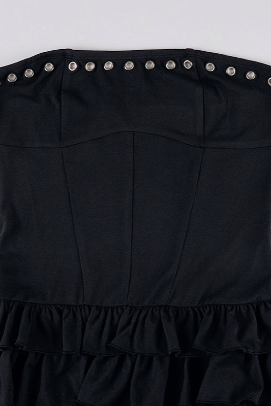 Tiered Strapless Puff Birthday Dress