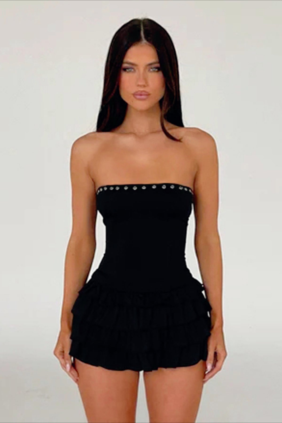 Tiered Strapless Puff Birthday Dress