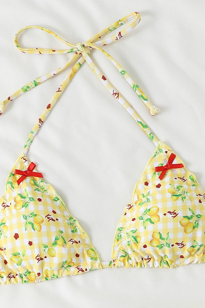 Ruffled Halter Bikini Set