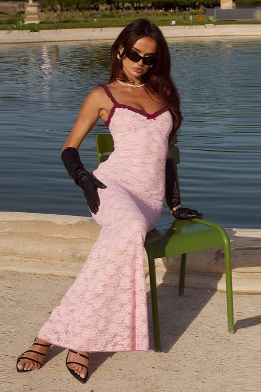 Sexy Lace Insert Slip Dress