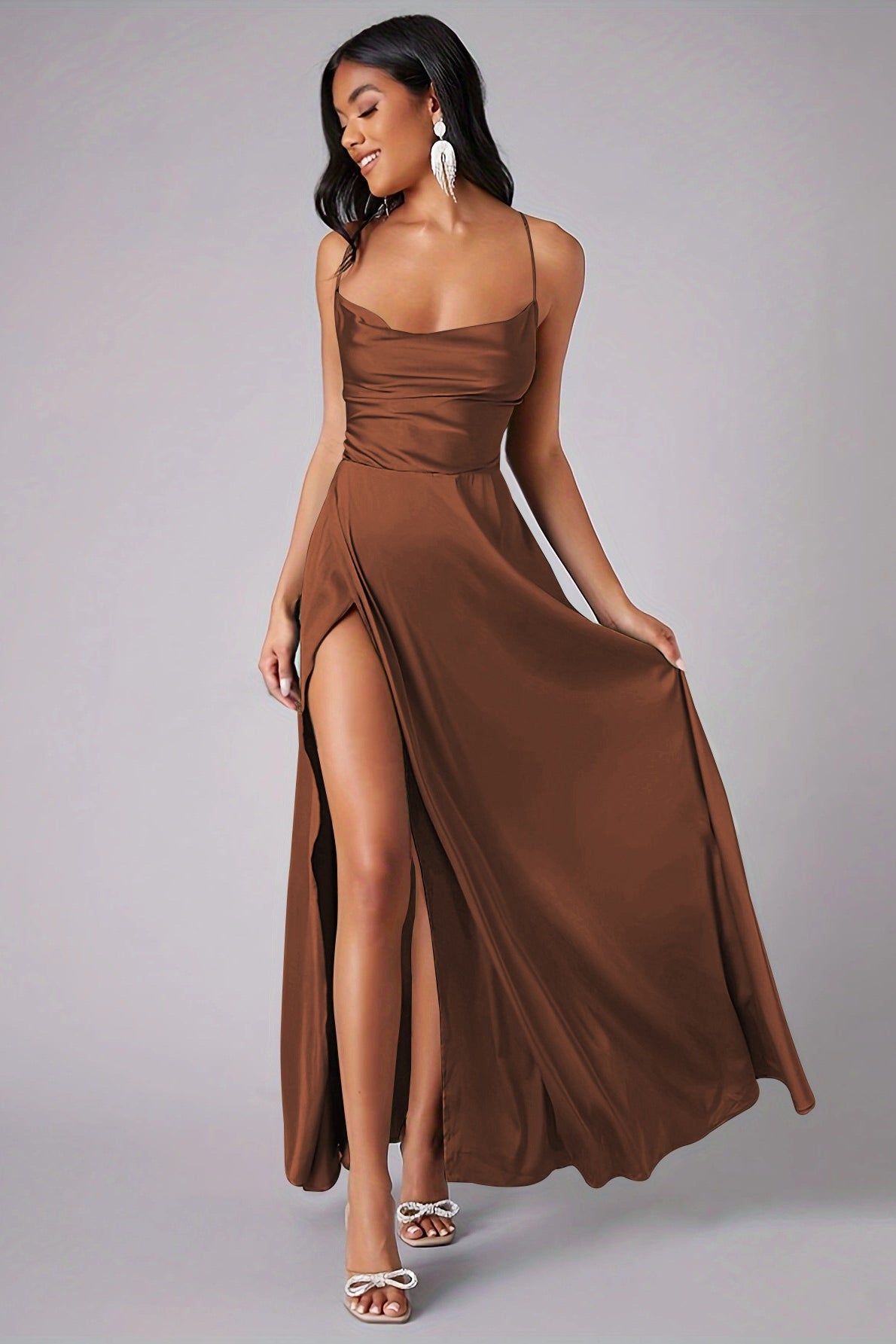 Sexy Backless Slit Bodycon Formal Dress