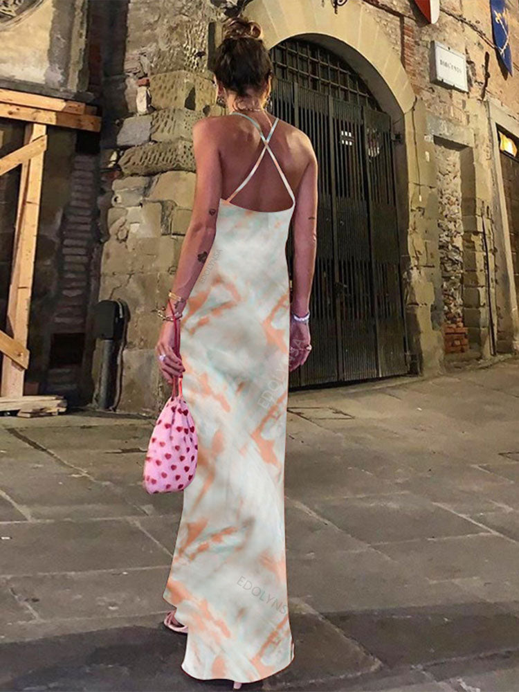 Green Boho Printed Maxi Dress