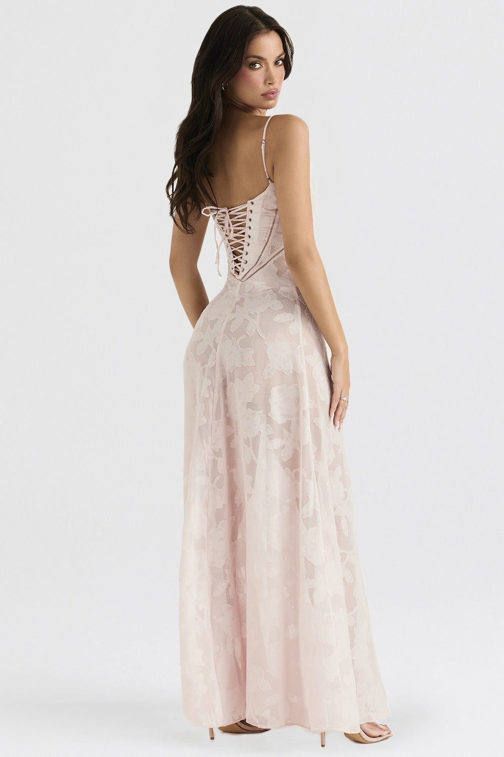 Lace TieStrap Romantic Maxi Dress