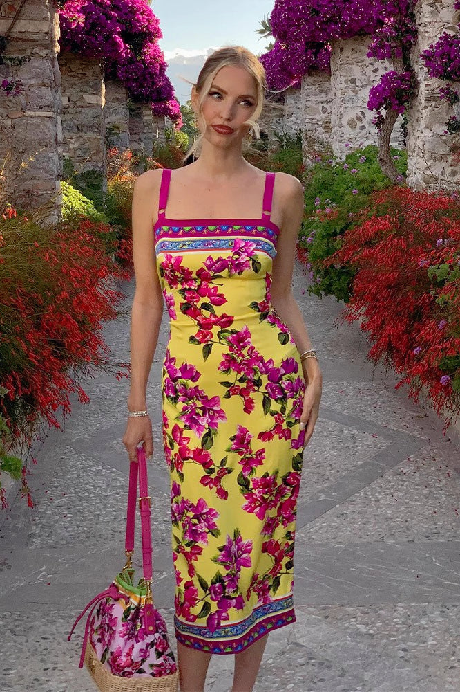 Ethnic Print Bodycon Pencil Floral Dress