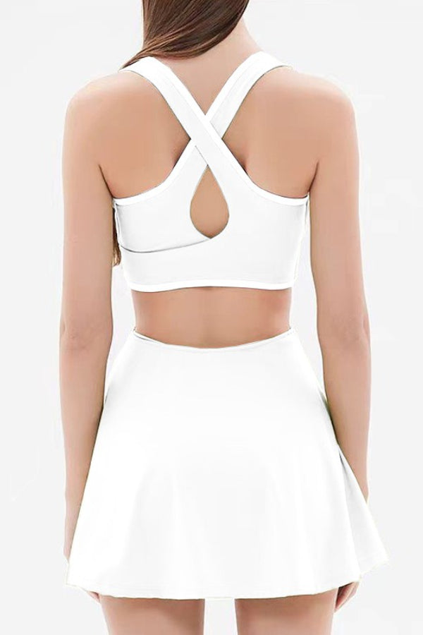 Athletic One Piece Mock Shorts Activewear Set