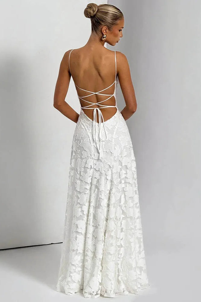 LaceUp Backless Maxi Dress