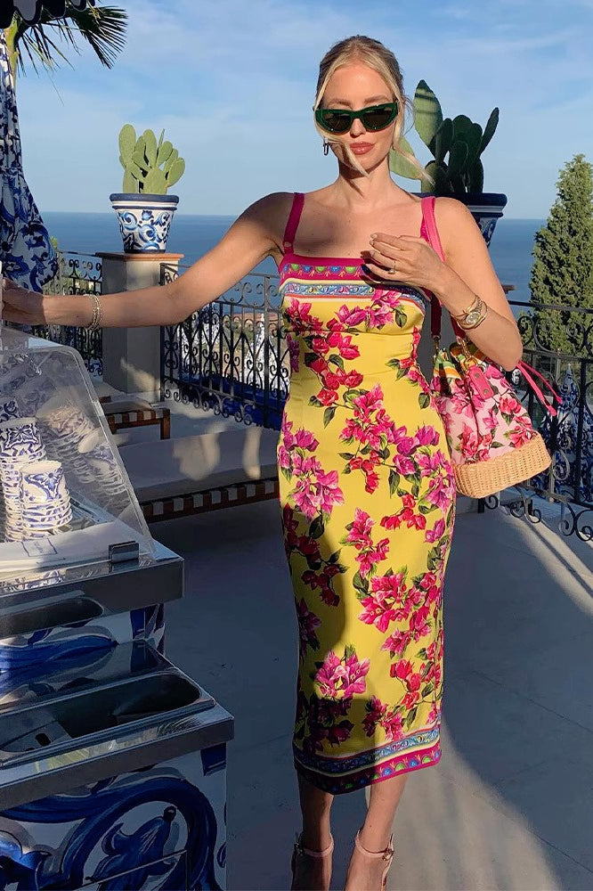 Ethnic Print Bodycon Pencil Floral Dress