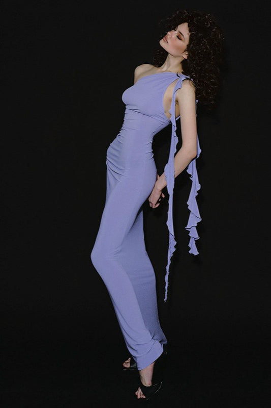 One Shoulder Backless Bodycon Slip Dress