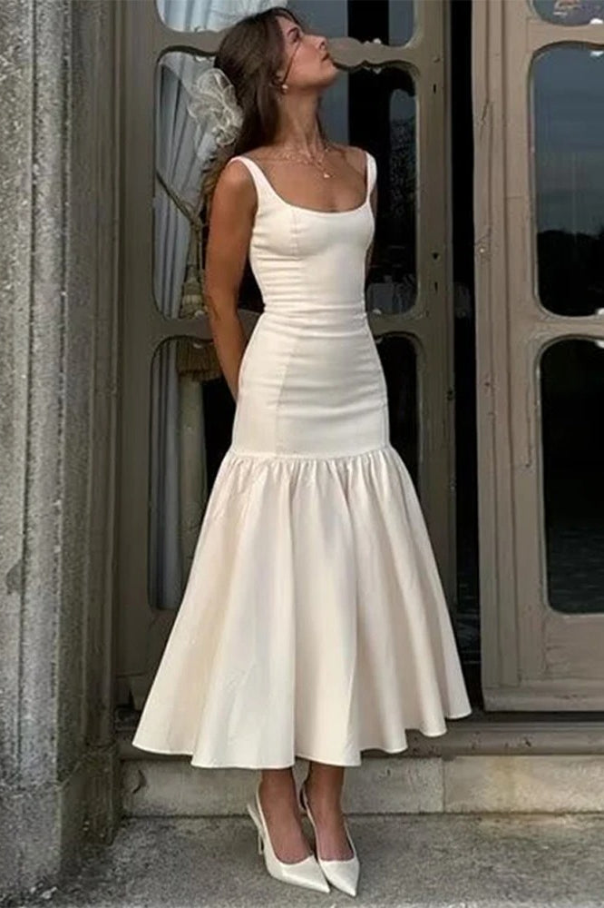 Slim Fit Patchwork ALine Maxi Dress