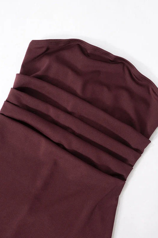 Hudson Maxi Dress With Stole And Gloves Maroon