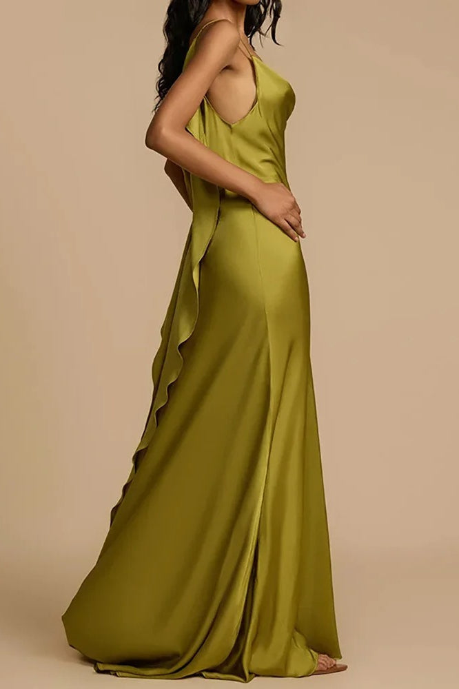 Elegant Sleeveless Deep Backless Maxi Dress