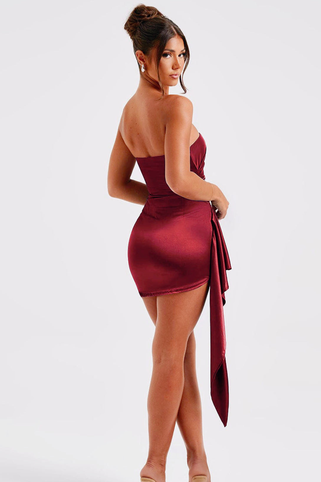 Strapless Bodycon Pencil Silk Dress