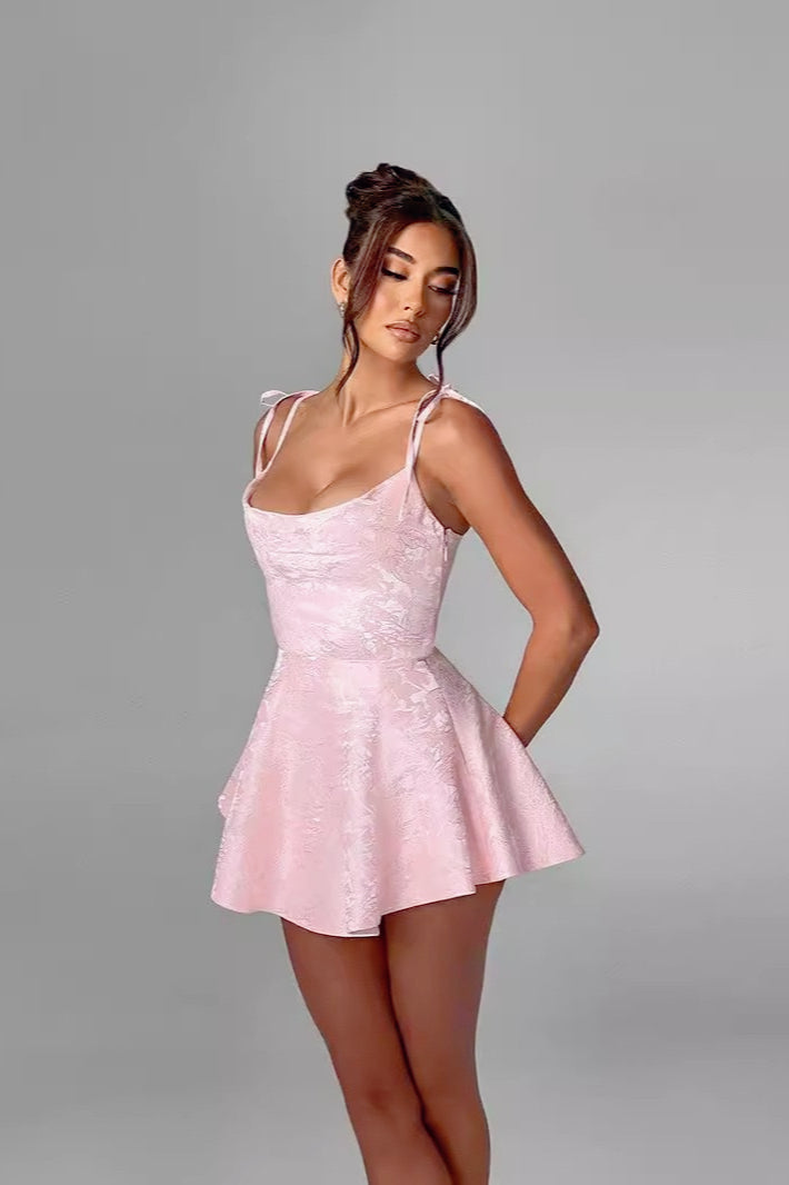 TieWaist Backless Cowl Neck Birthday Dress