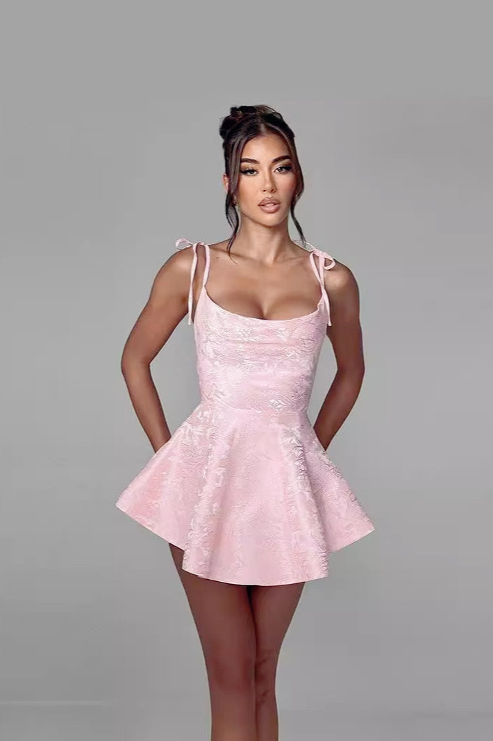 TieWaist Backless Cowl Neck Birthday Dress