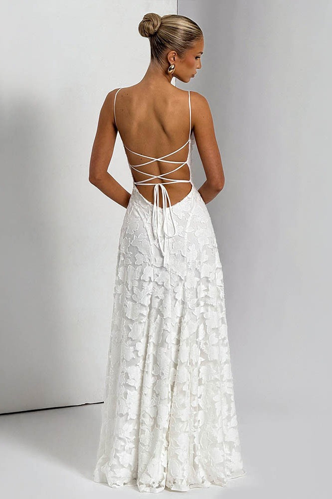 Sexy Backless Chiffon Maxi Dress