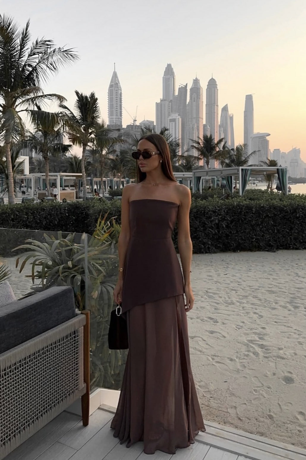 Elegant Strapless Sleeveless Maxi Dress