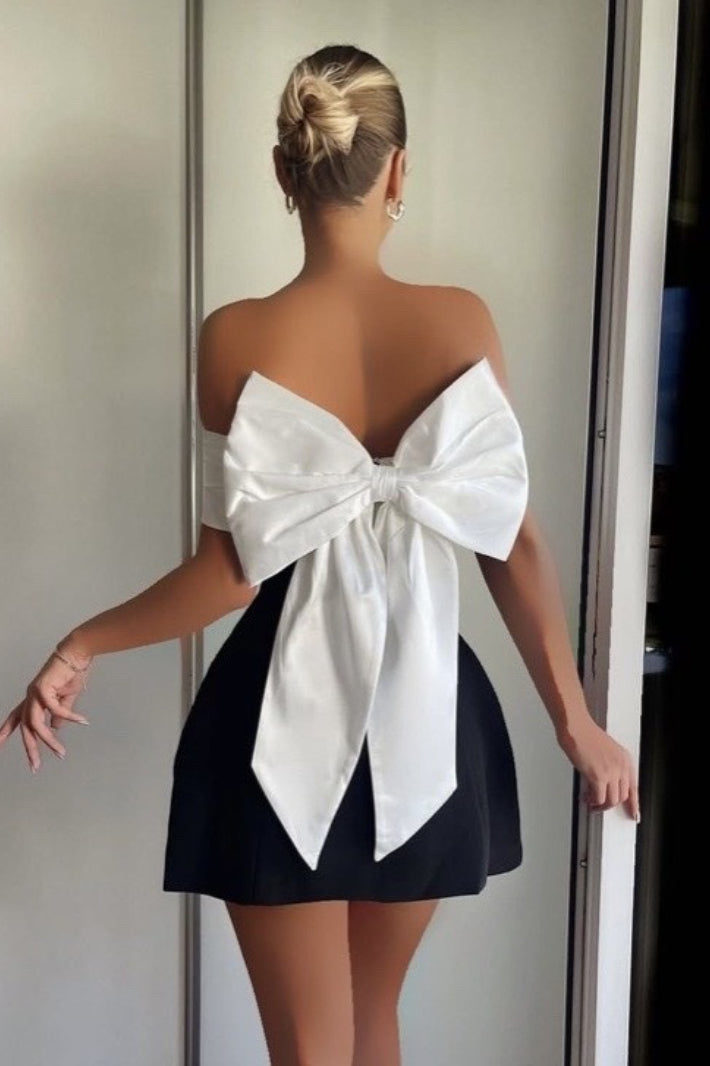 Bow Bustier Bodycon Graduation Party Dress