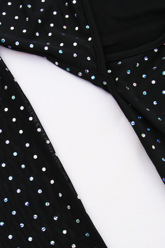 Sequin CutOut Tie Back Bodycon Maxi Dress