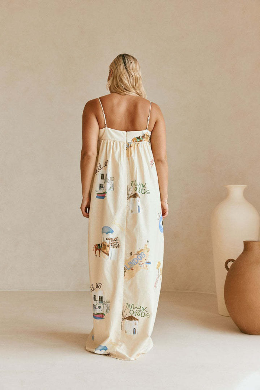 Sexy Spaghetti Strap Linen Vacation Maxi Dress