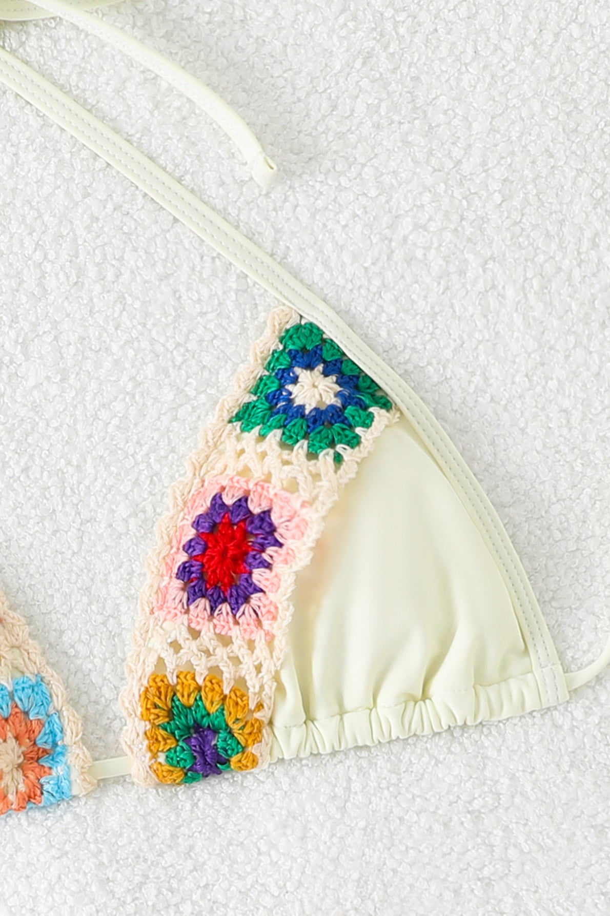 Embroidered Halter Bikini Set