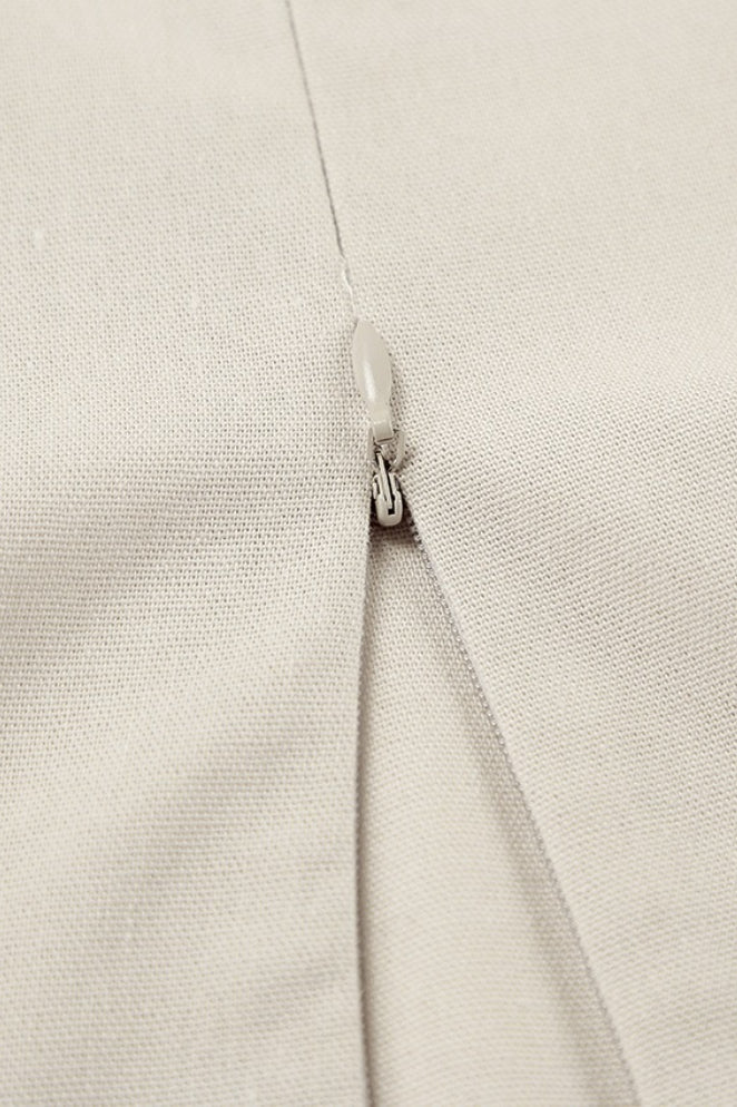 Khaki Linen Cotton Cami Loose Office Maxi Dress