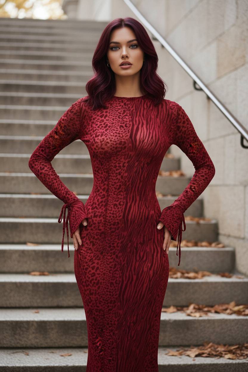 Sexy Leopard Print Party Maxi Dress