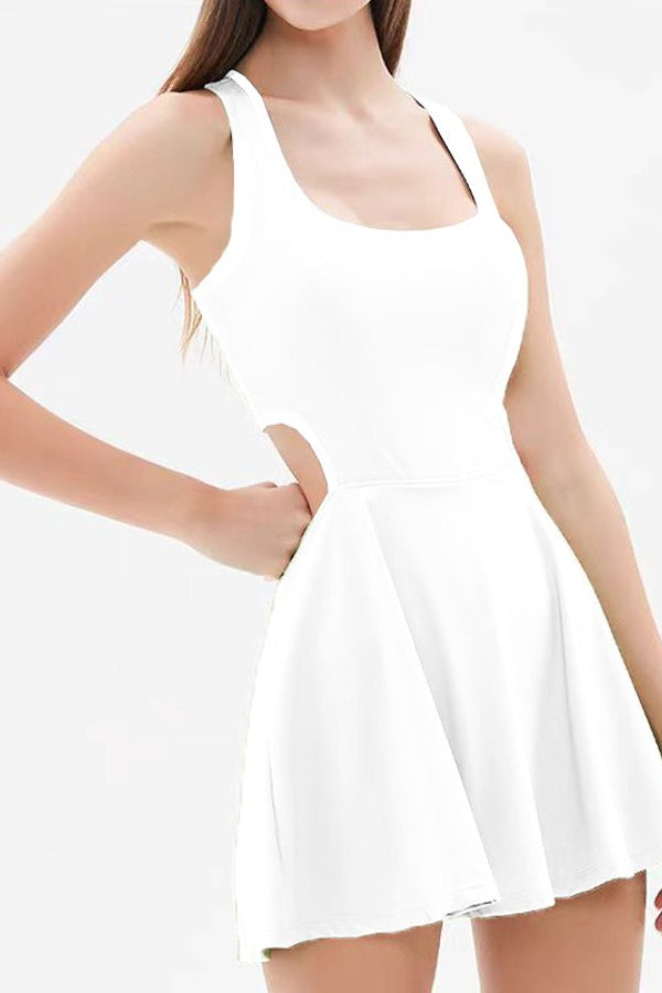 Athletic One Piece Mock Shorts Activewear Set