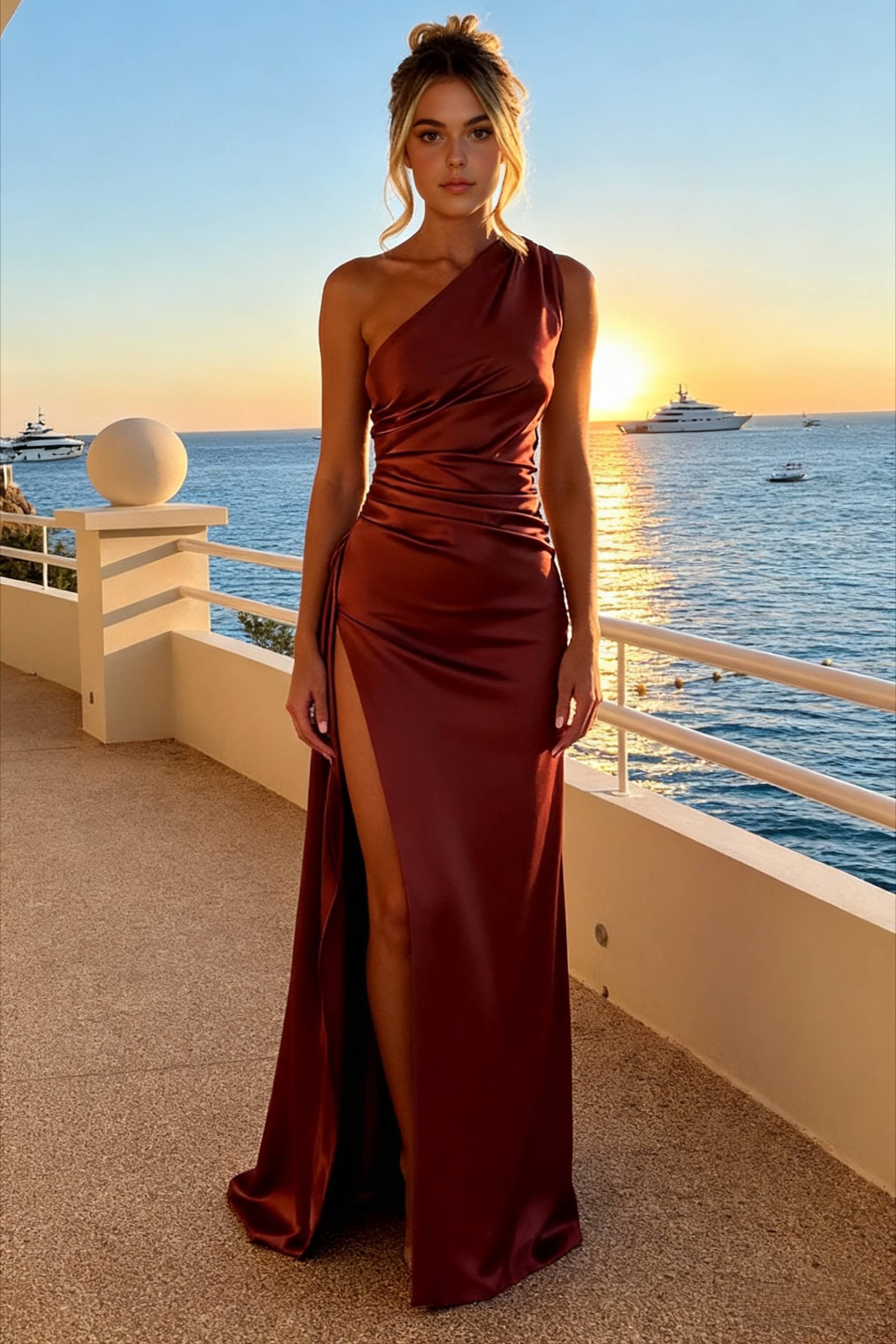 One Shoulder Maxi Dress