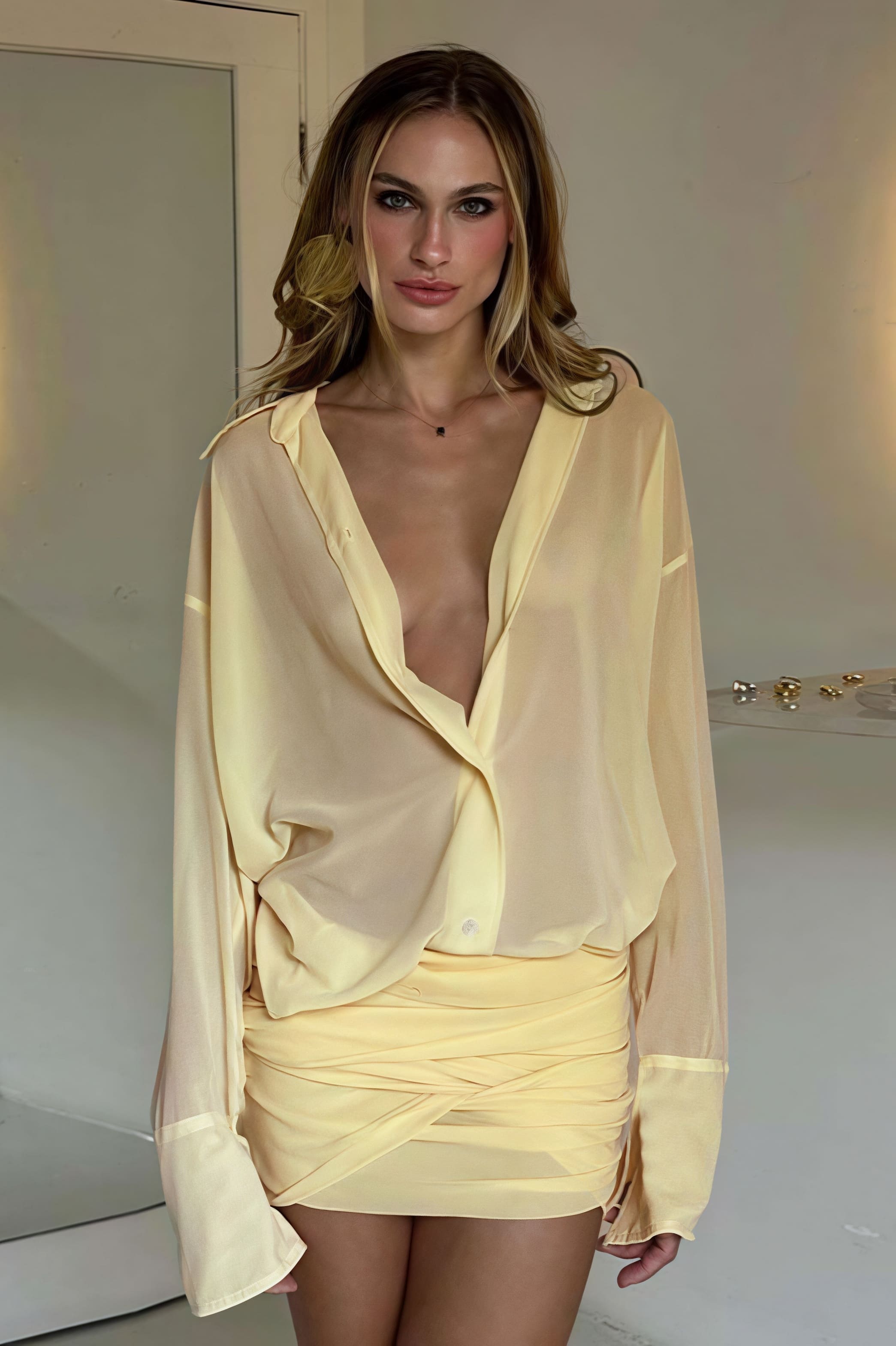 Collared Slim Fit Bodycon Shirt Mini Dress