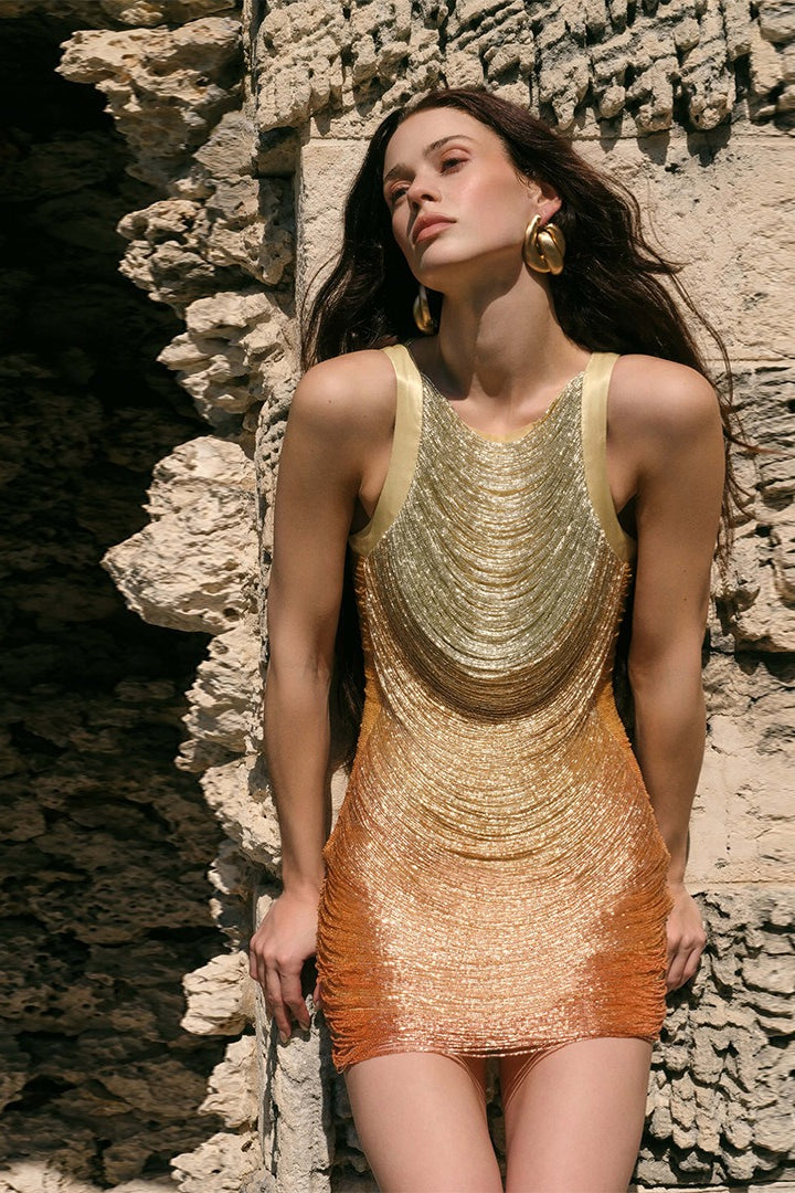 Ombre Bandage Mini Graduation Party Dress