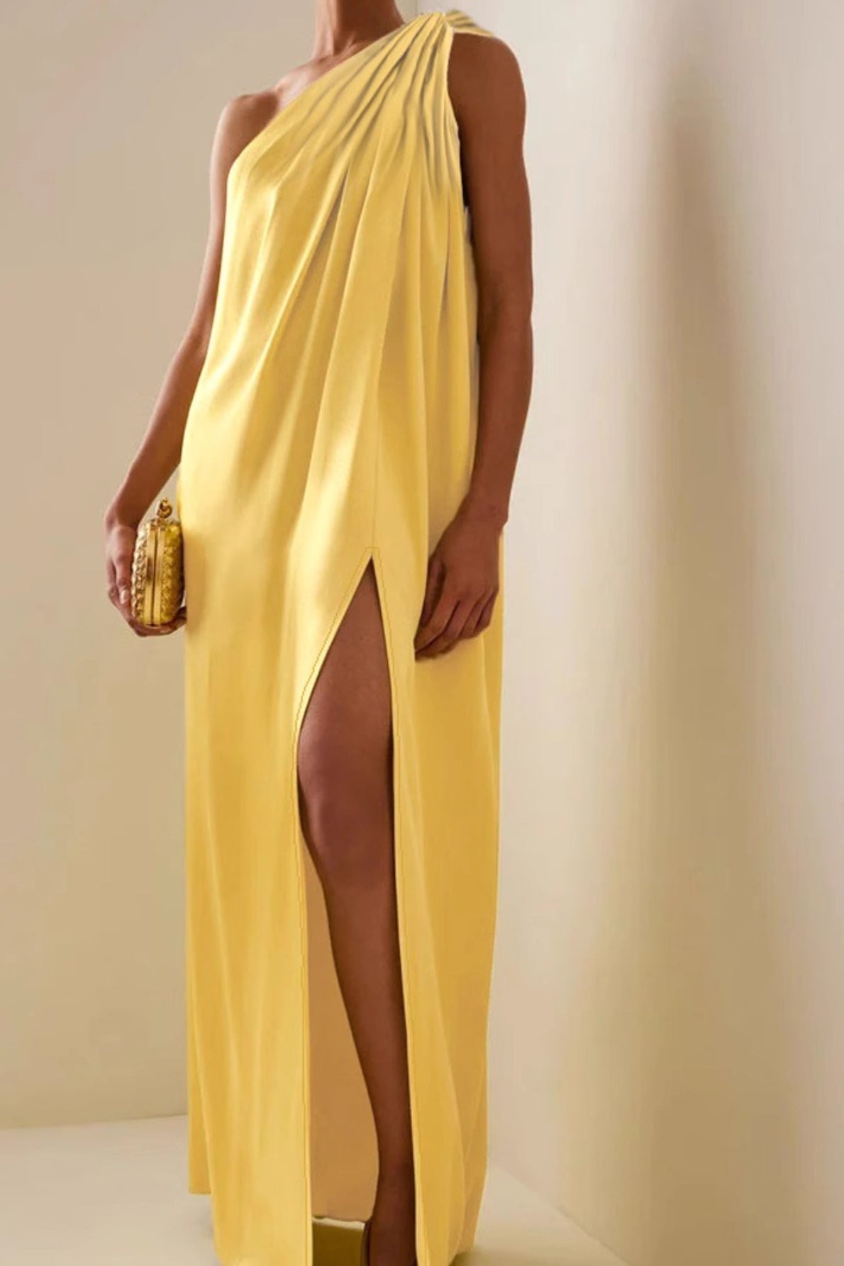 Sexy Asymmetric One Shoulder Slit Formal Dress