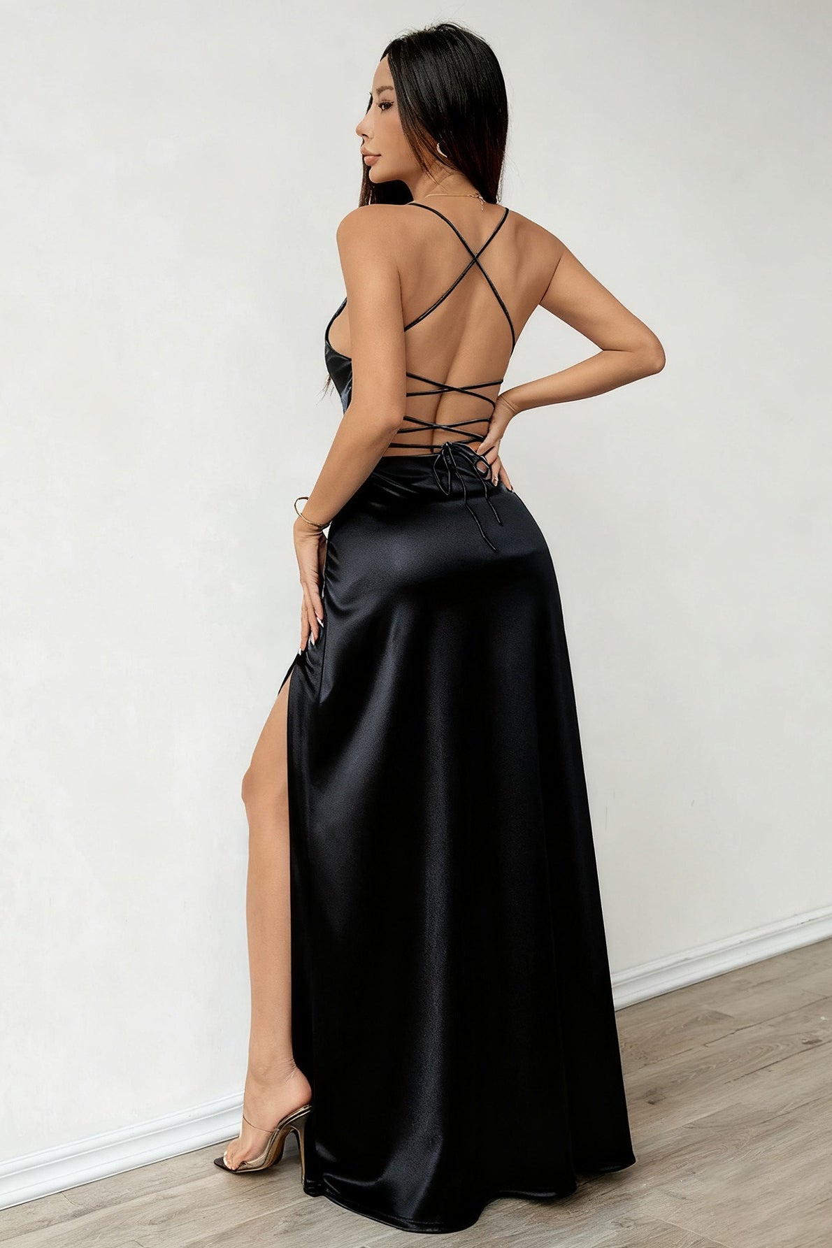 Elegant Strapless Slip Maxi Silk Dress