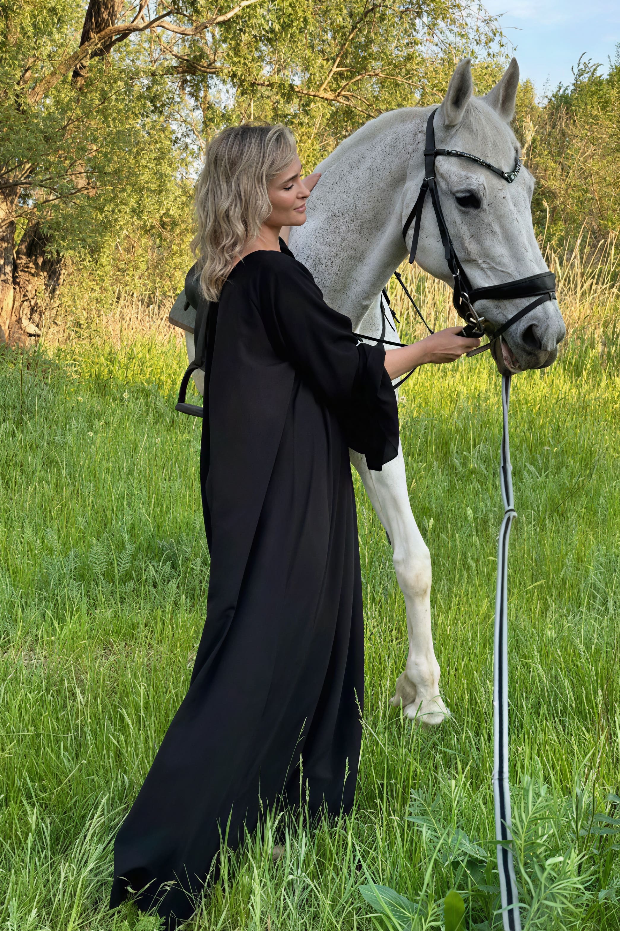 Solid Loose Slouchy Flared Hem Maxi Dress