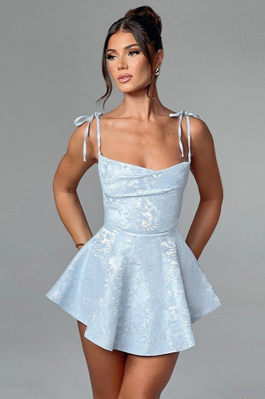 TieWaist Backless Cowl Neck Birthday Dress