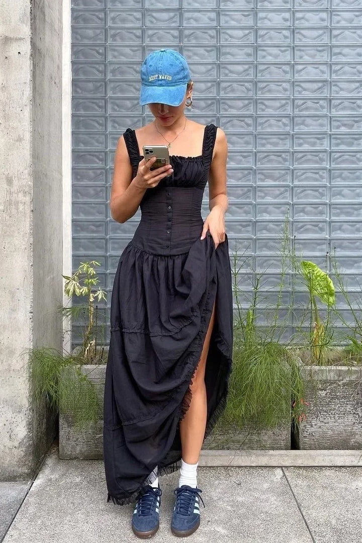 Beach Cotton Tank Maxi Dress