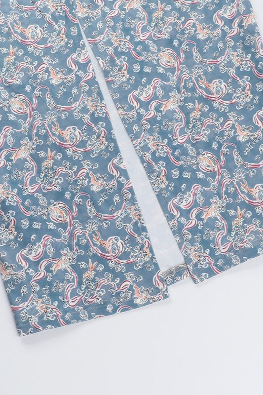 Sexy Spaghetti Strap Paisley Floral Bodycon Maxi Dress