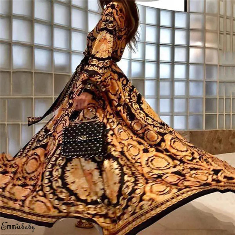 2024 Party Beach Summer Boho Floral Front Split Maxi Dress