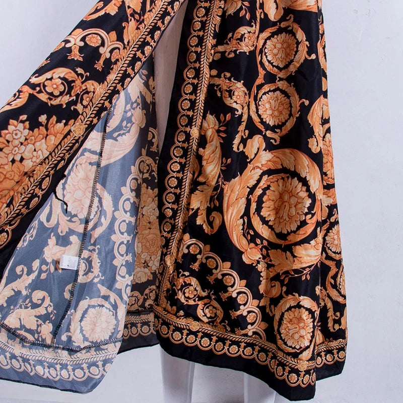 2024 Party Beach Summer Boho Floral Front Split Maxi Dress