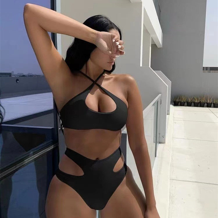 Solid Sheer Strappy Bikini Sets