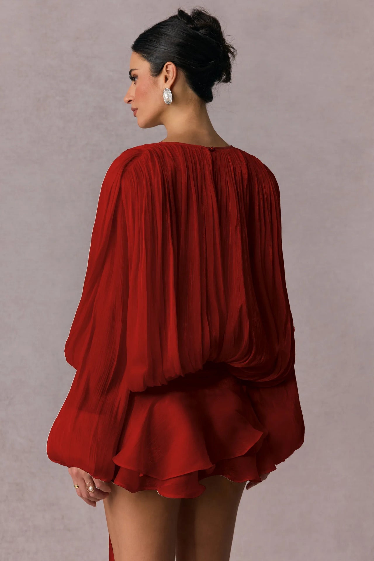 Chic Cutout Ruched Sash Bodycon Mini Dress