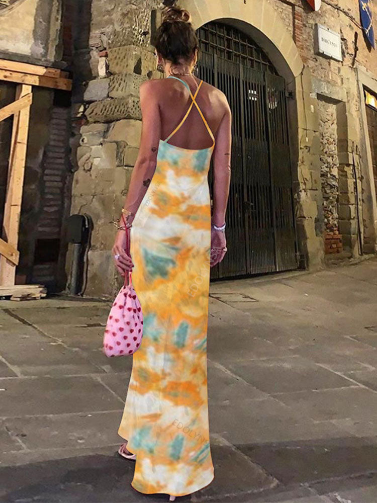 Green Boho Printed Maxi Dress